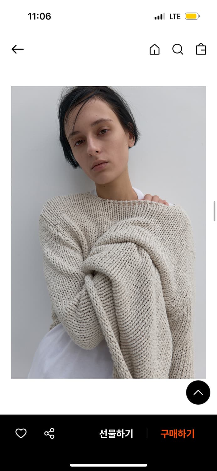 낫띵에브리띵 릴렉스 코튼 스웨터 에크루 상품이미지1