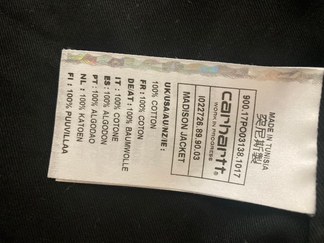 XL 칼하트 매디슨 자켓 블랙 상품이미지4