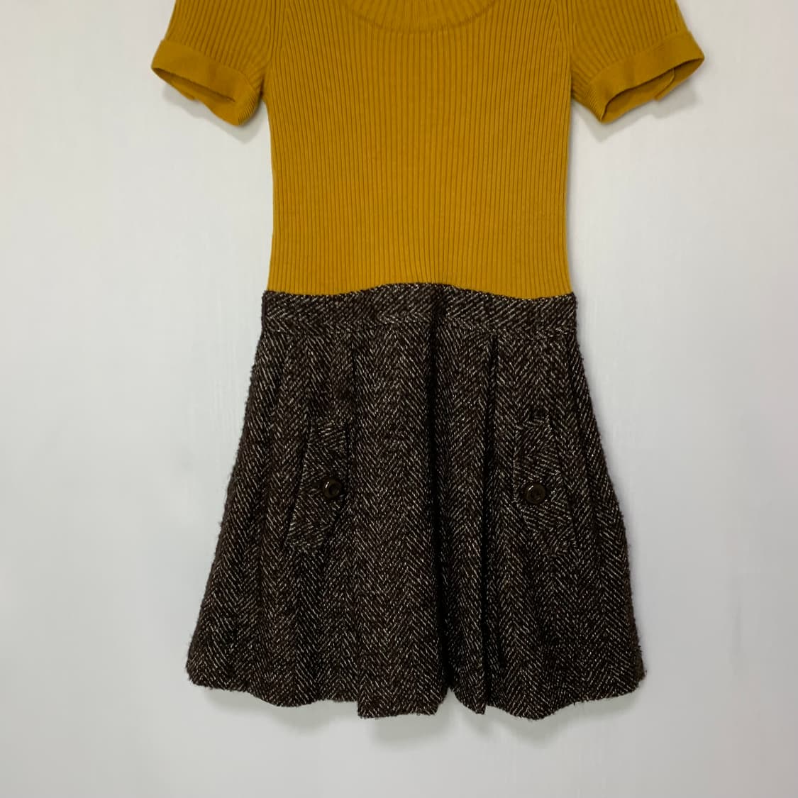 버버리 블루라벨 니트/헤링본 반팔 원피스 빈티지 38 사이즈 상품이미지3