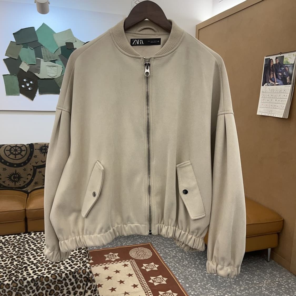 자라 ZARA 모던시크 스웨이드 오버핏 가오리핏 자켓 L C09202 상품이미지2