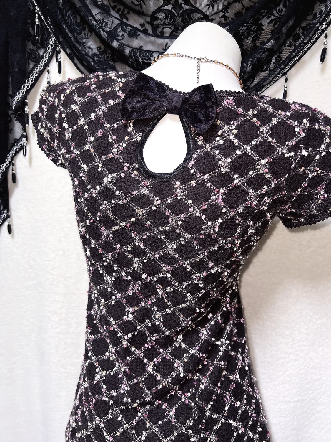 세실맥비 트위드 니트 미니원피스 라떼갸루 러블리 히메 슈슈룬 쇼콜라 핀터 상품이미지7