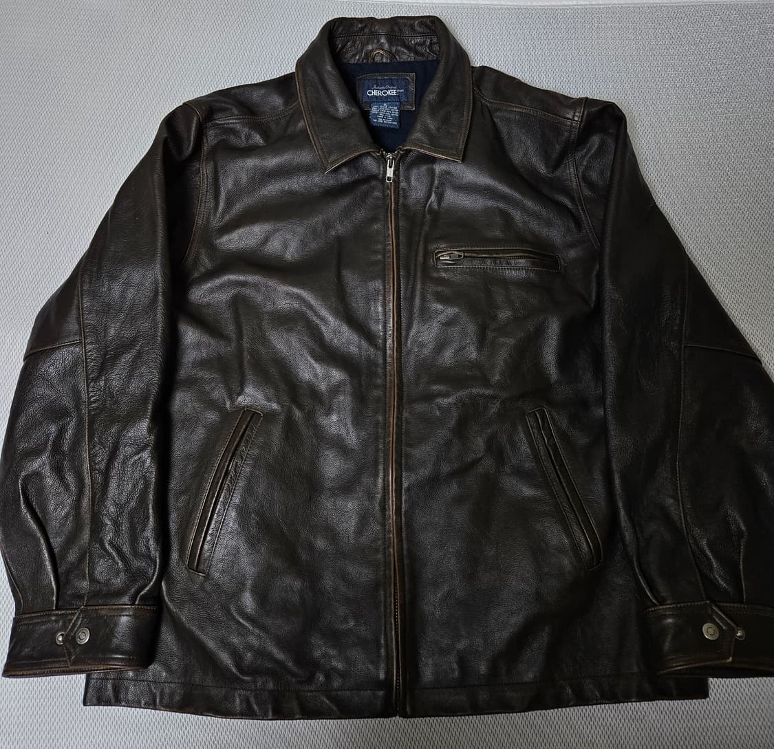 빈티지레더 레더자켓 가죽자켓 카코트 XL 레더 레더카코트 상품이미지4