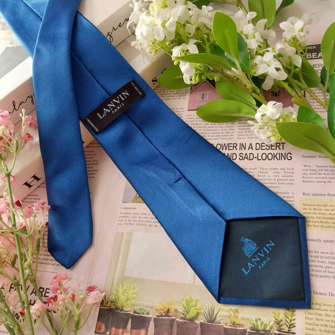 랑방 실크 블루 솔리드 넥타이 9cm A등급 K1839
 상품이미지5