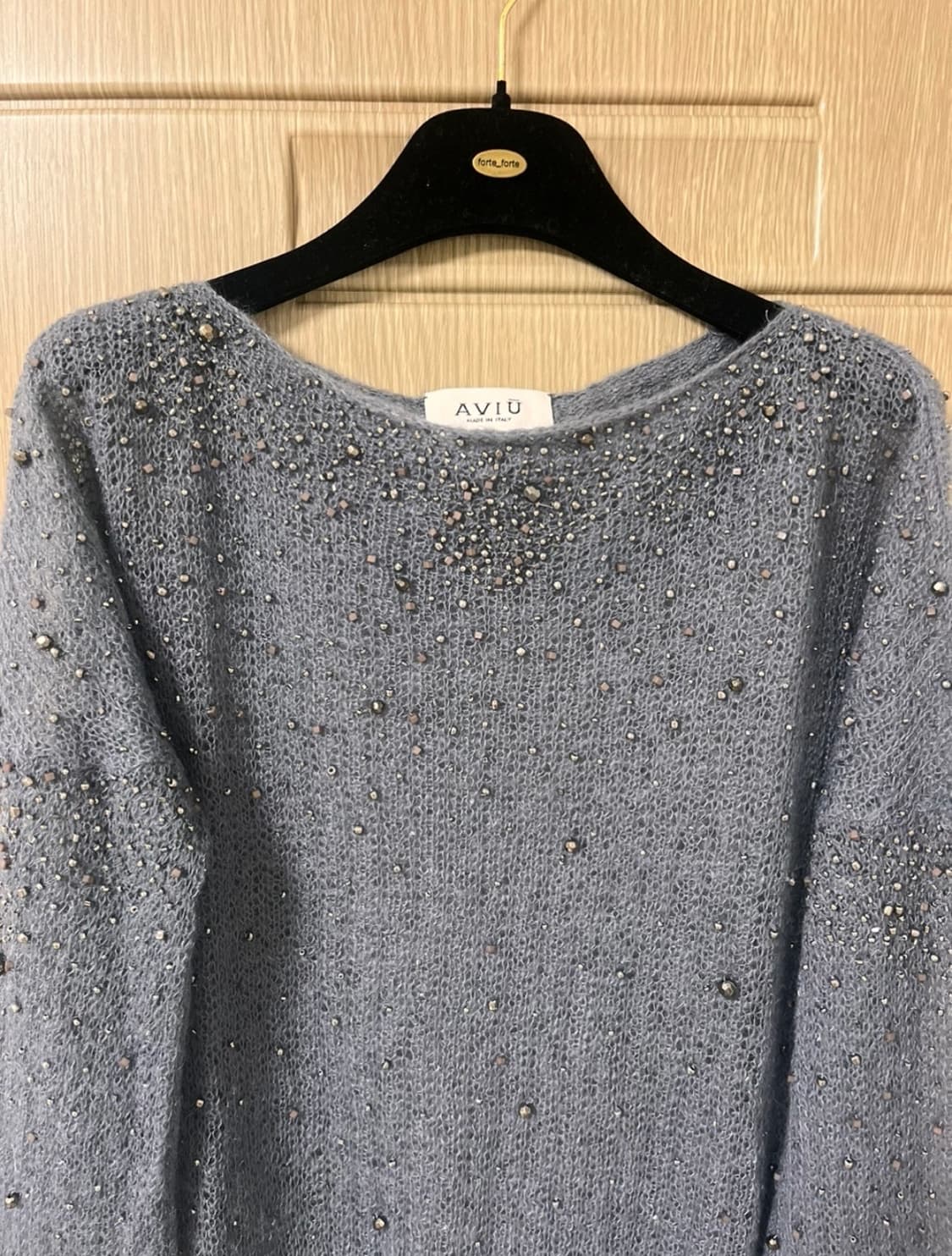 이태리 아뷰 모헤어 니트 비즈 여리 소매 정가120만원 상품이미지10