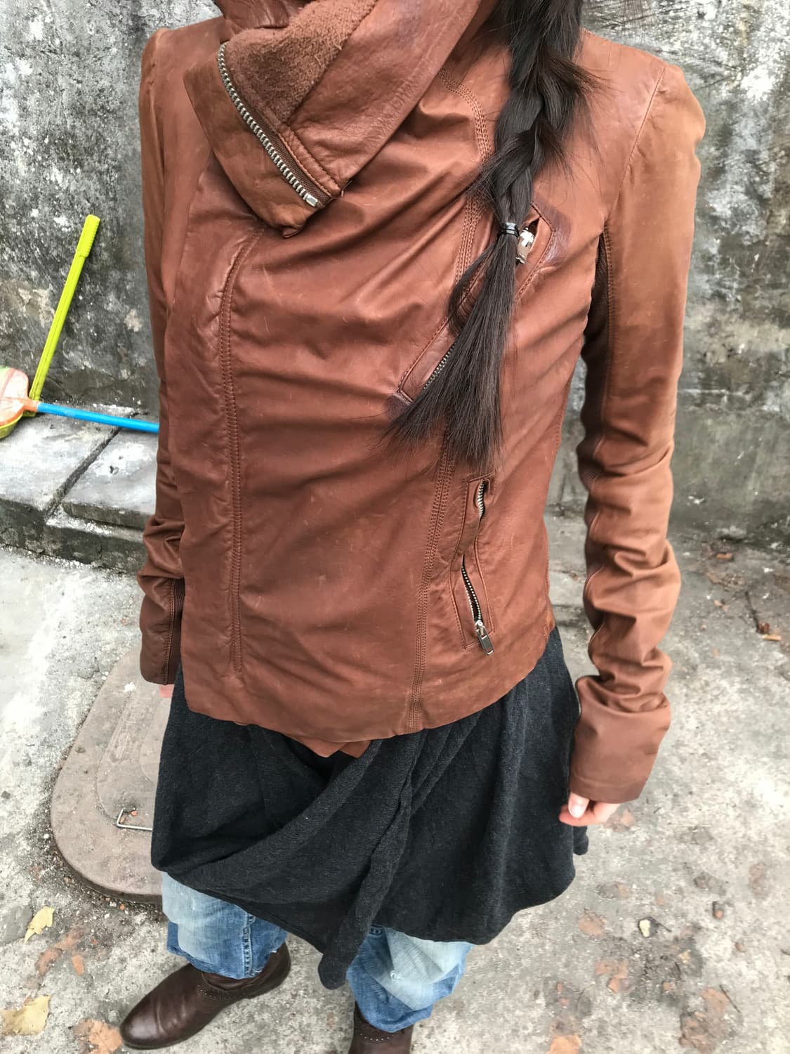 Rick Owens 2011 High Neck Leather Jacket 상품이미지2