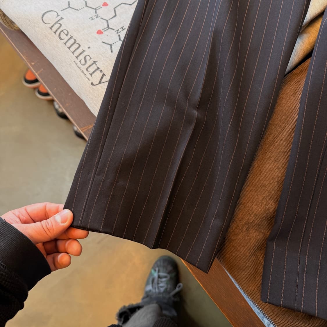 90S 휴고 보스 스트라이프 원턱 팬츠 아인슈타인/시그마 라인 상품이미지2