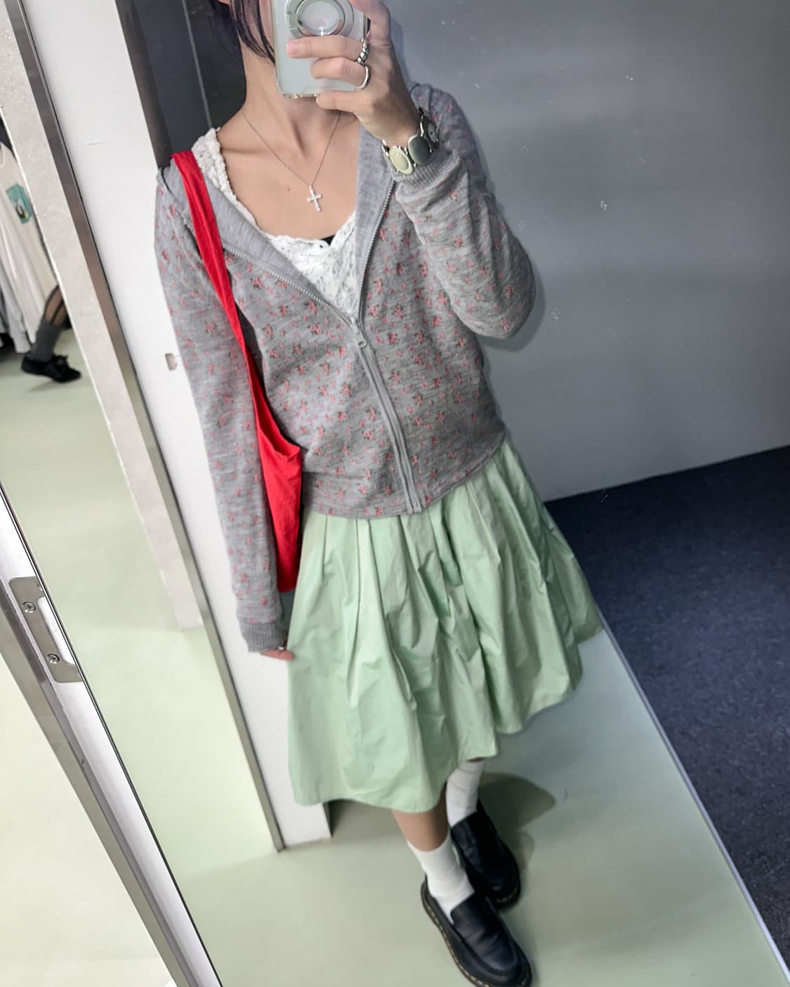 mini flower knit zip hoody 상품이미지2