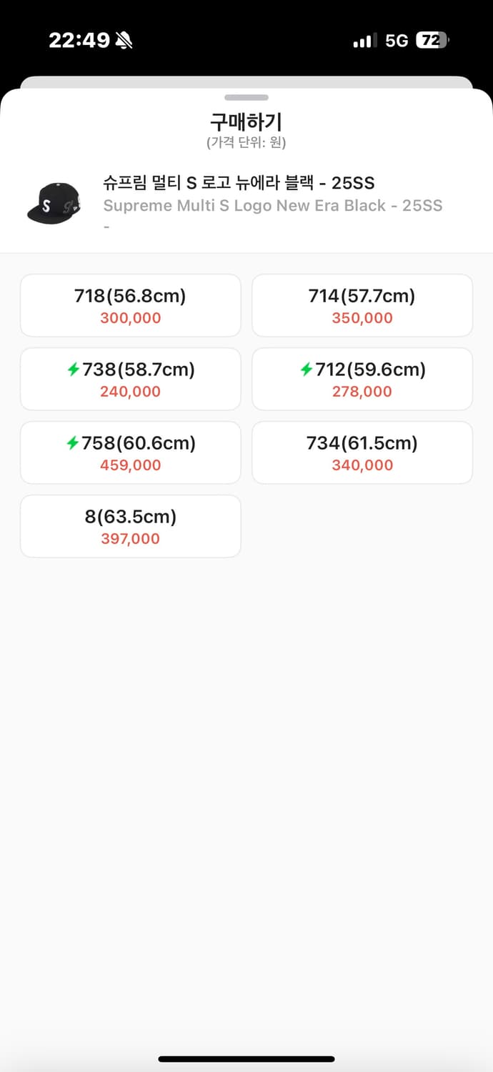 슈프림 멀티 s로고 뉴에라 블랙 758 판매합니다 상품이미지2