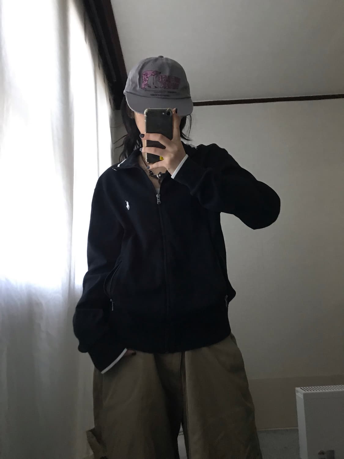 폴로 블랙 화이트 집업 상품이미지5