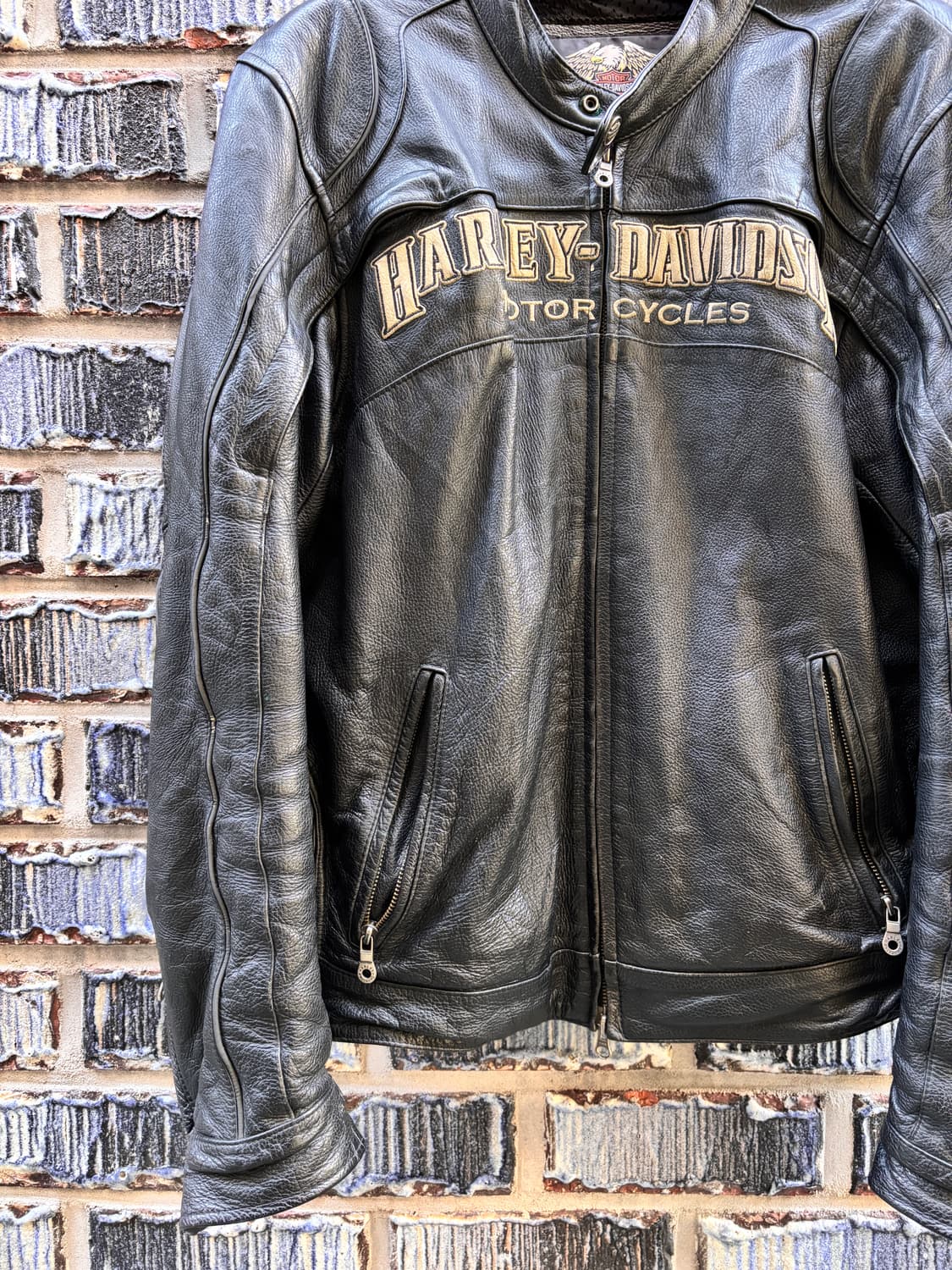 00s 할리데이비슨 소가죽 라이더 자켓 상품이미지4