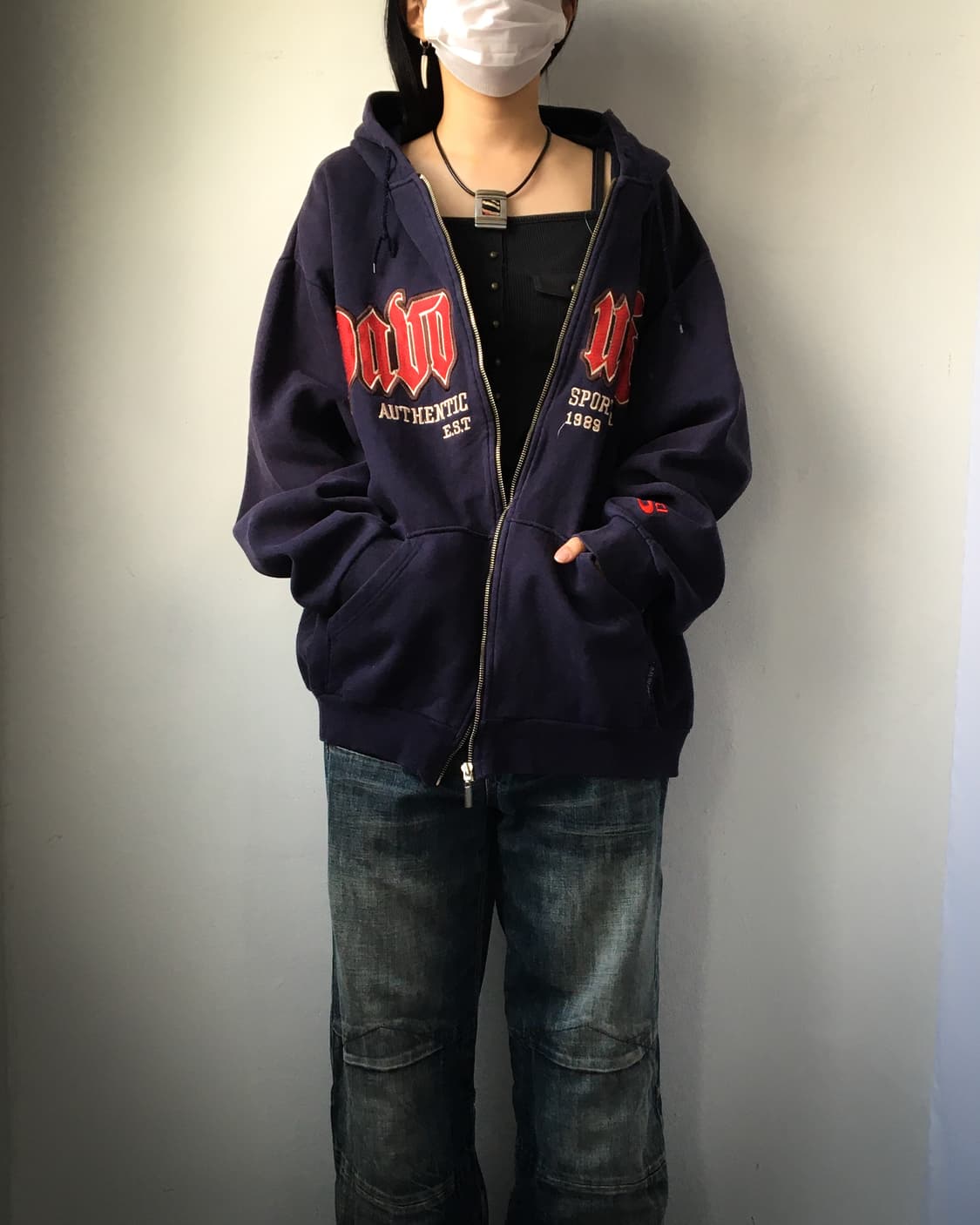 Lettering point hood zip up 상품이미지8