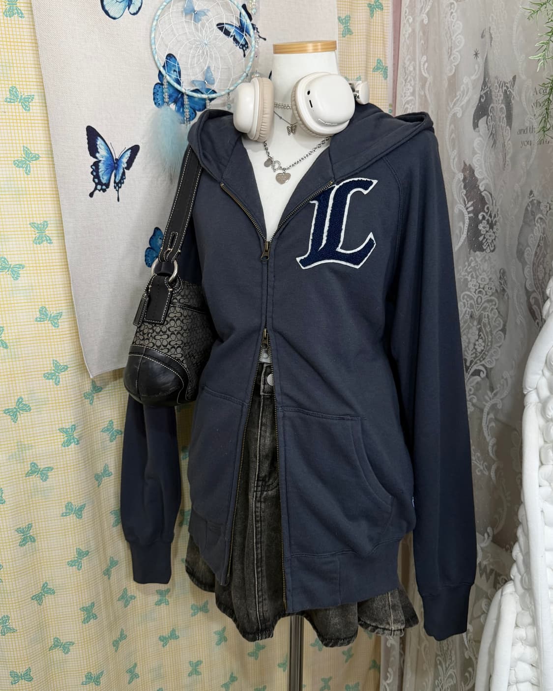 네이비 라이언즈 투웨이 후드 집업 상품이미지6