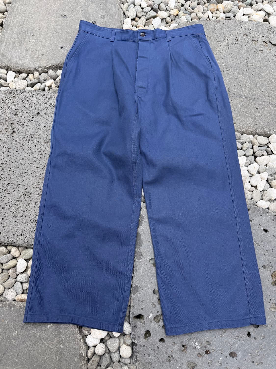2000s GREY NAVY WIDE FRENCH WORK 프렌치워크팬츠 상품이미지1