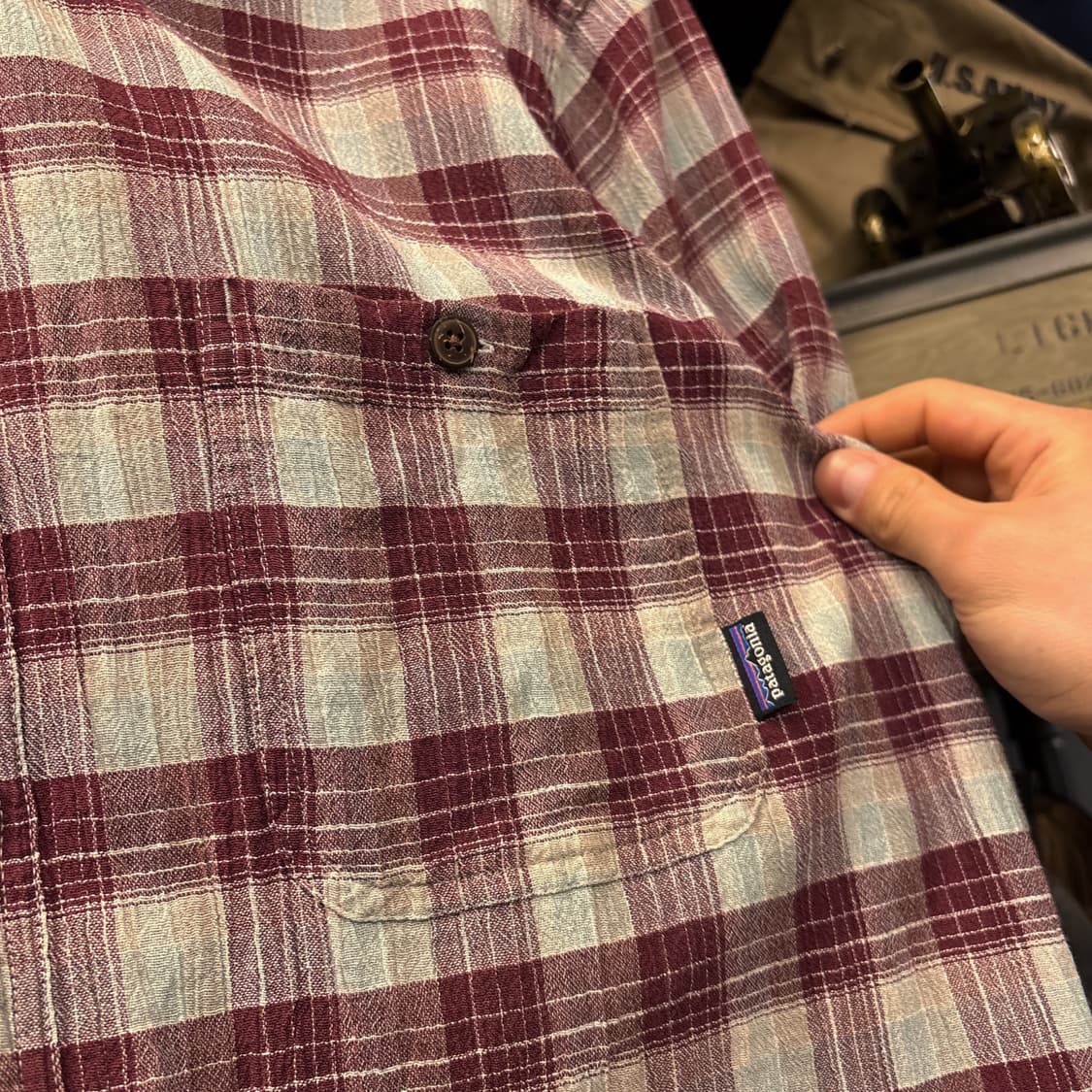 파타고니아 오가닉코튼 캐주얼 윈도우 체크 시어서커 셔츠 N1024 상품이미지6