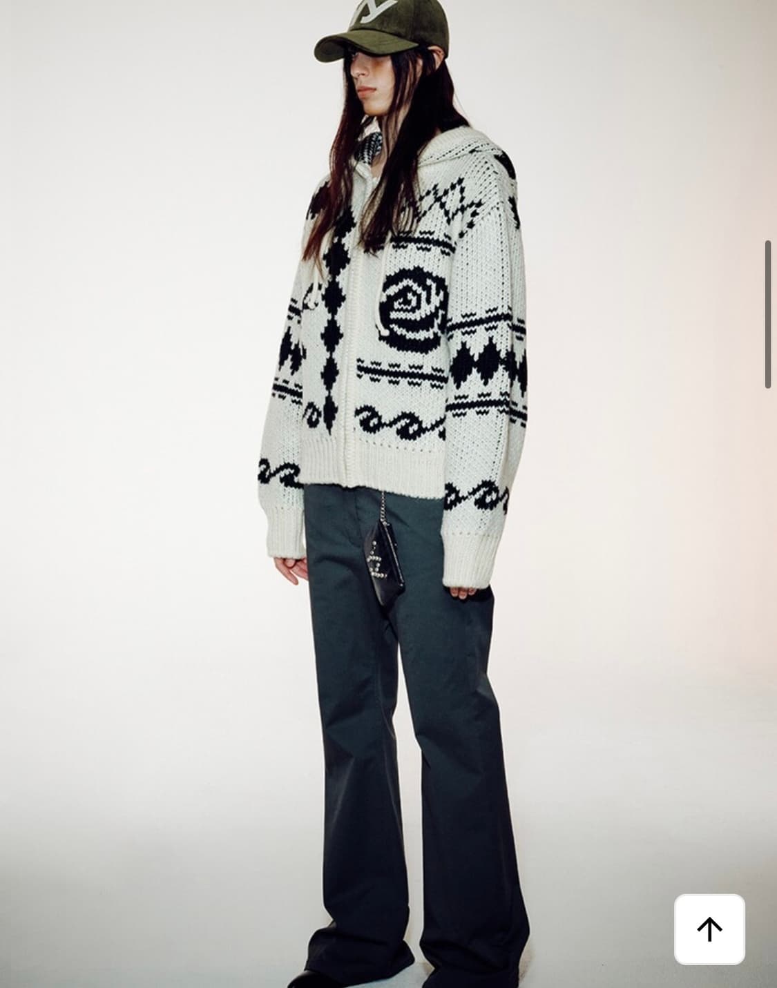 오픈 와이와이 ROSE & DEER JACQUARD KNIT JACKET 상품이미지2