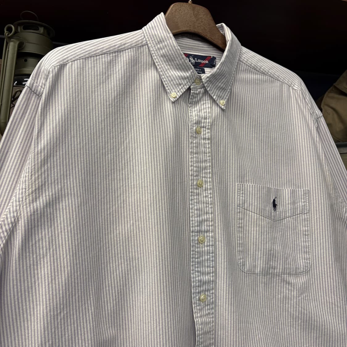 90s 폴로 랄프로렌 빅셔츠 라인 스트라이프 옥스포드 셔츠 N792 상품이미지3
