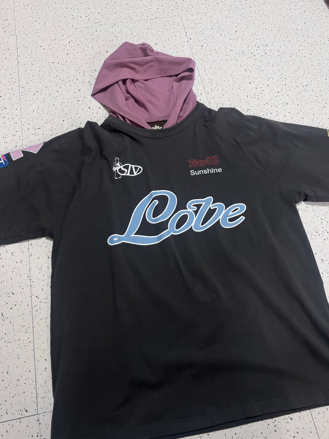 썬러브 팀 레이어드 후드티 차콜 상품이미지4