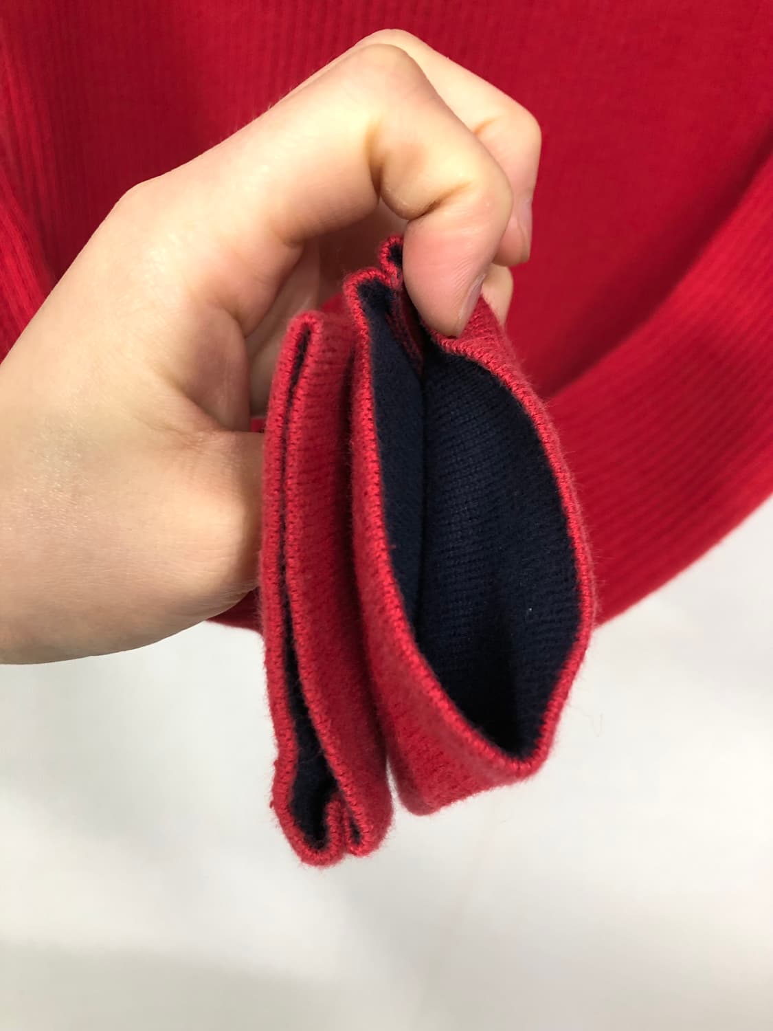 폴로진스 여성 딱붙핏 성조기 반집업 니트 _ 레드 M (크리스마스룩) 상품이미지7