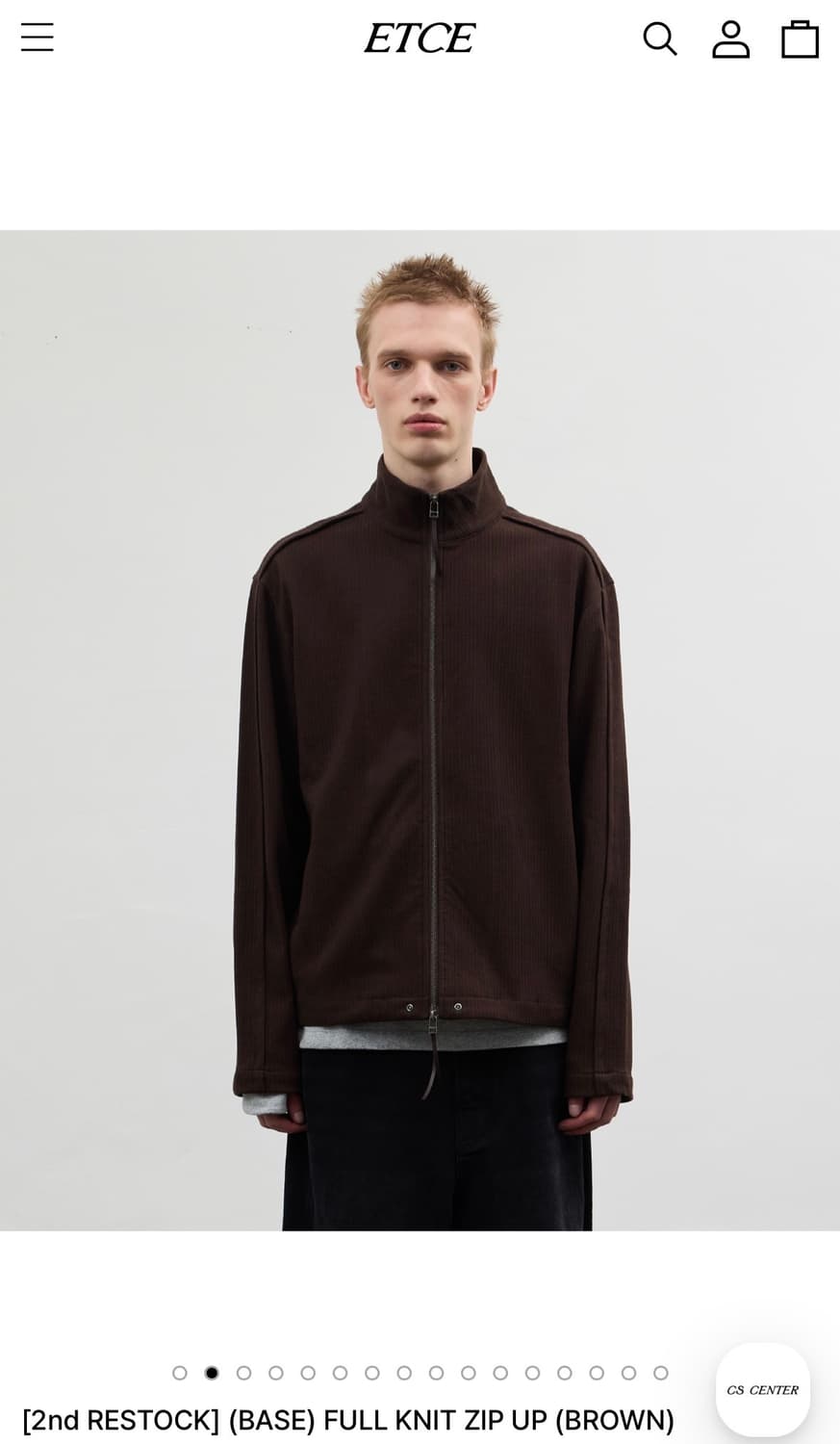 etce base full knit zip up (brown) m사이즈 상품이미지2