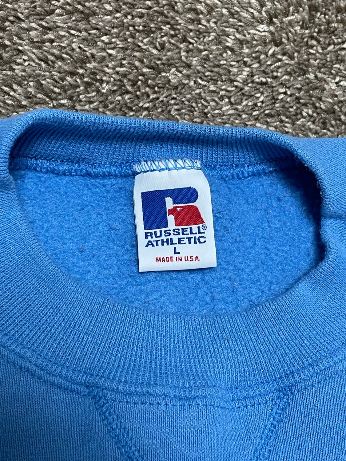 90s russell athletic sweat 러셀스웻 베이비블루 상품이미지3