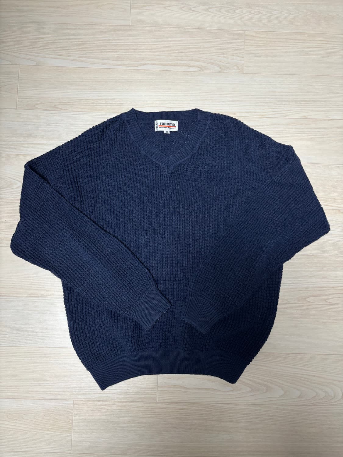 빈티지 네이비 와플 니트 상품이미지1
