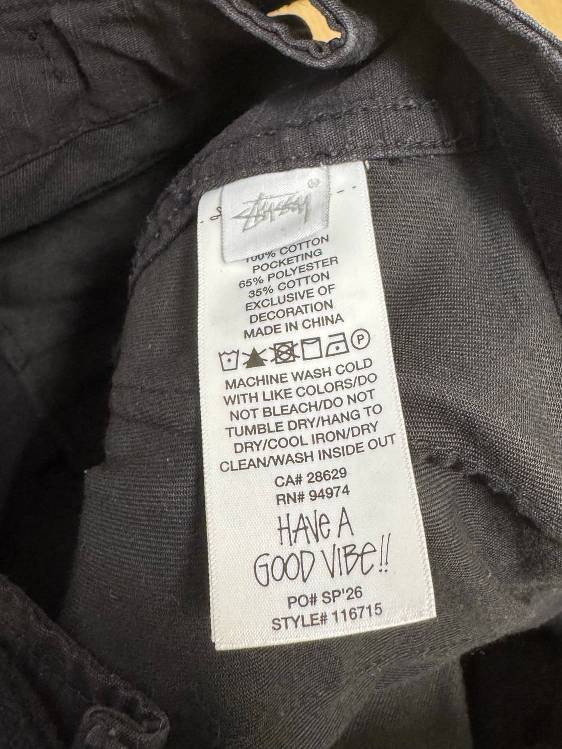 스투시 카고 팬츠 블랙 34 상품이미지8