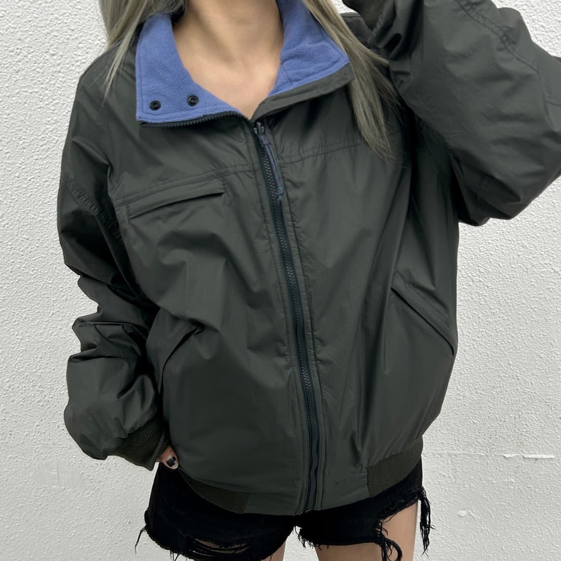 디스이즈네버댓 블루 플리스 리버시블 차콜 자켓 L 상품이미지3