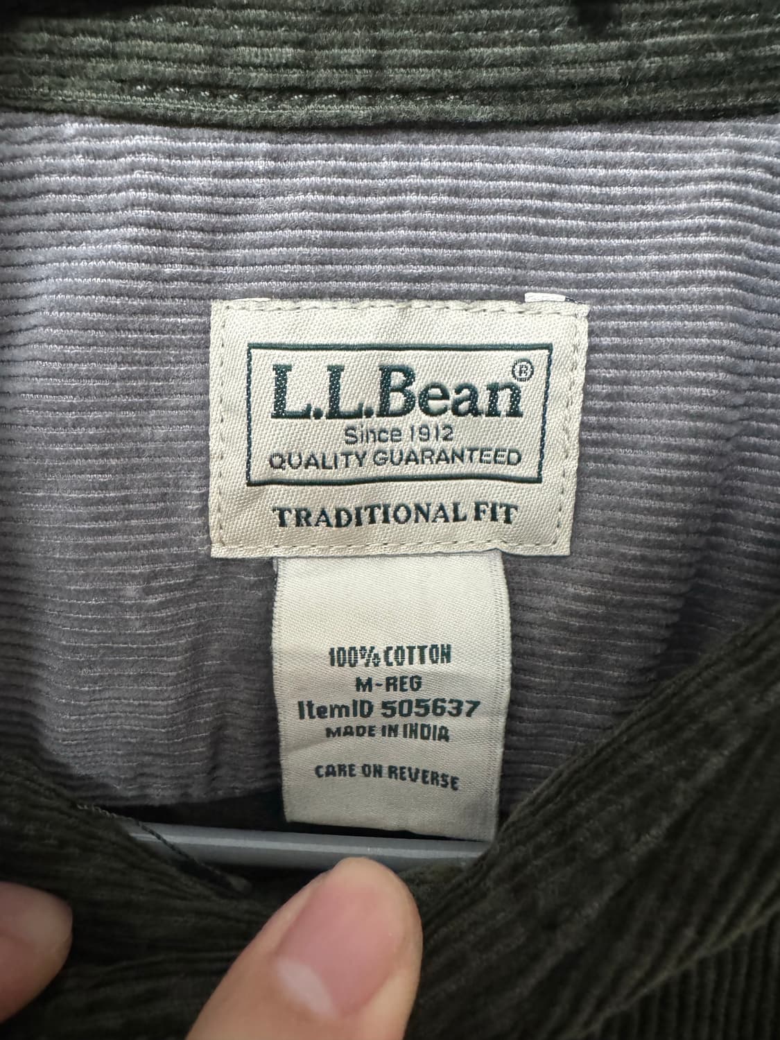 90s-00s 엘엘빈 코듀로이 셔츠 상품이미지2