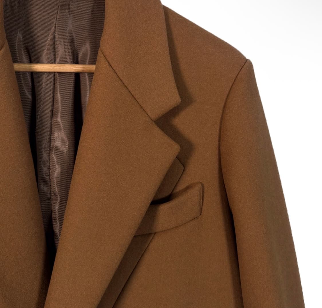 [46] 우영미 남성 싱글 울 캐시미어 롱 코트 카멜 상품이미지3