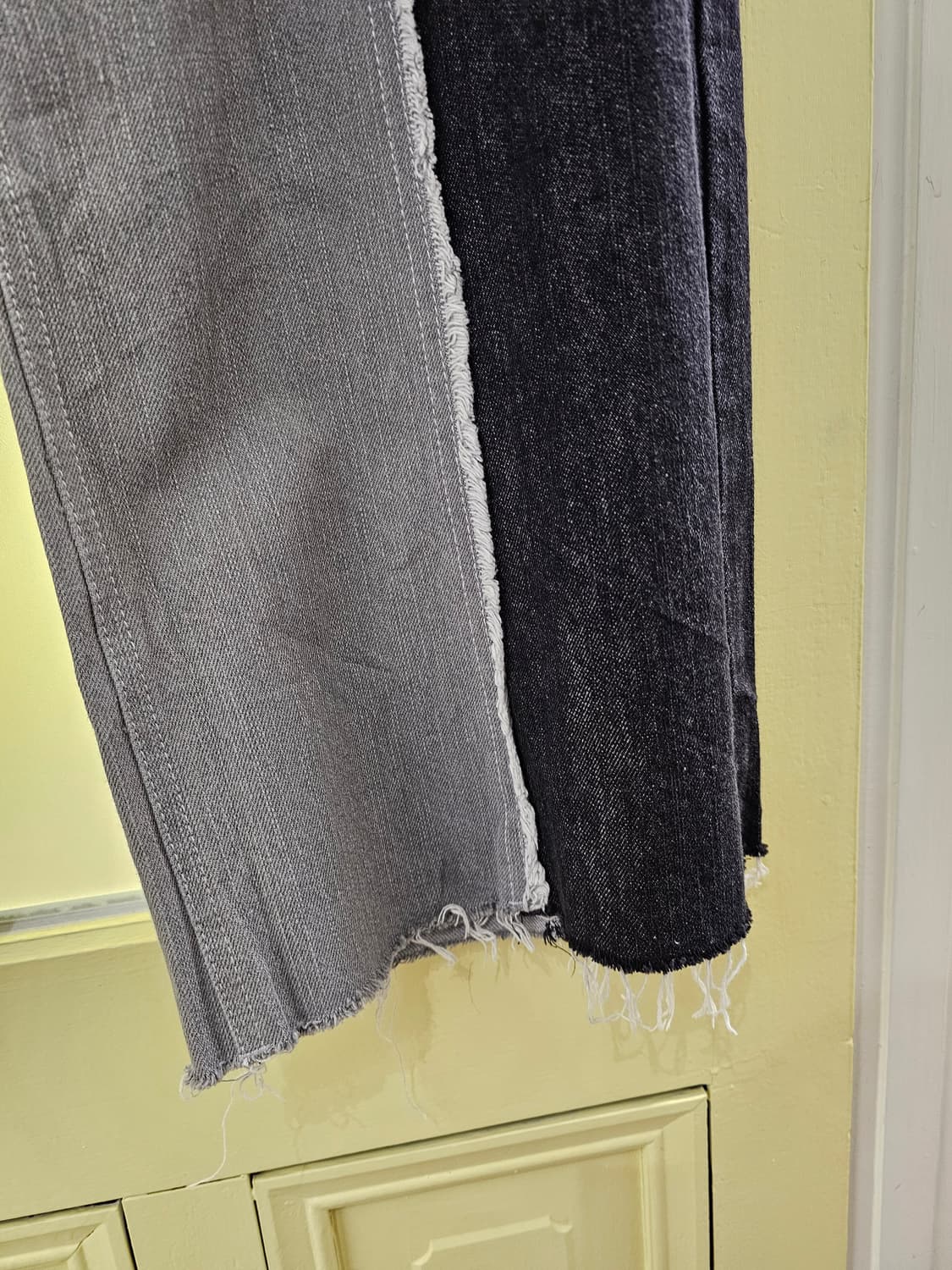 블랙&그레이 투톤 와이드 청바지 상품이미지5