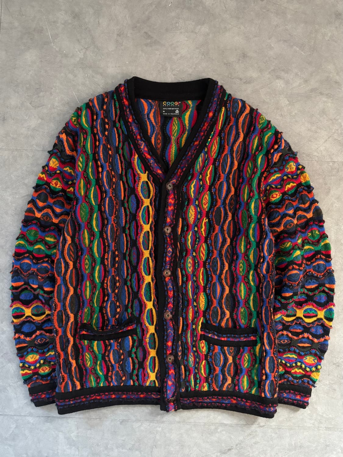 COOGI 쿠지 오스트레일리아 멀티컬러 3D 케이블 울 니트 가디건  상품이미지2