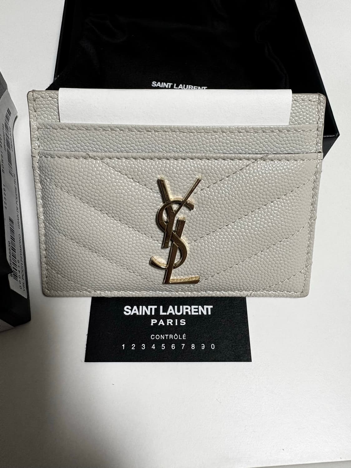 생로랑 카드 지갑 크림  상품이미지2