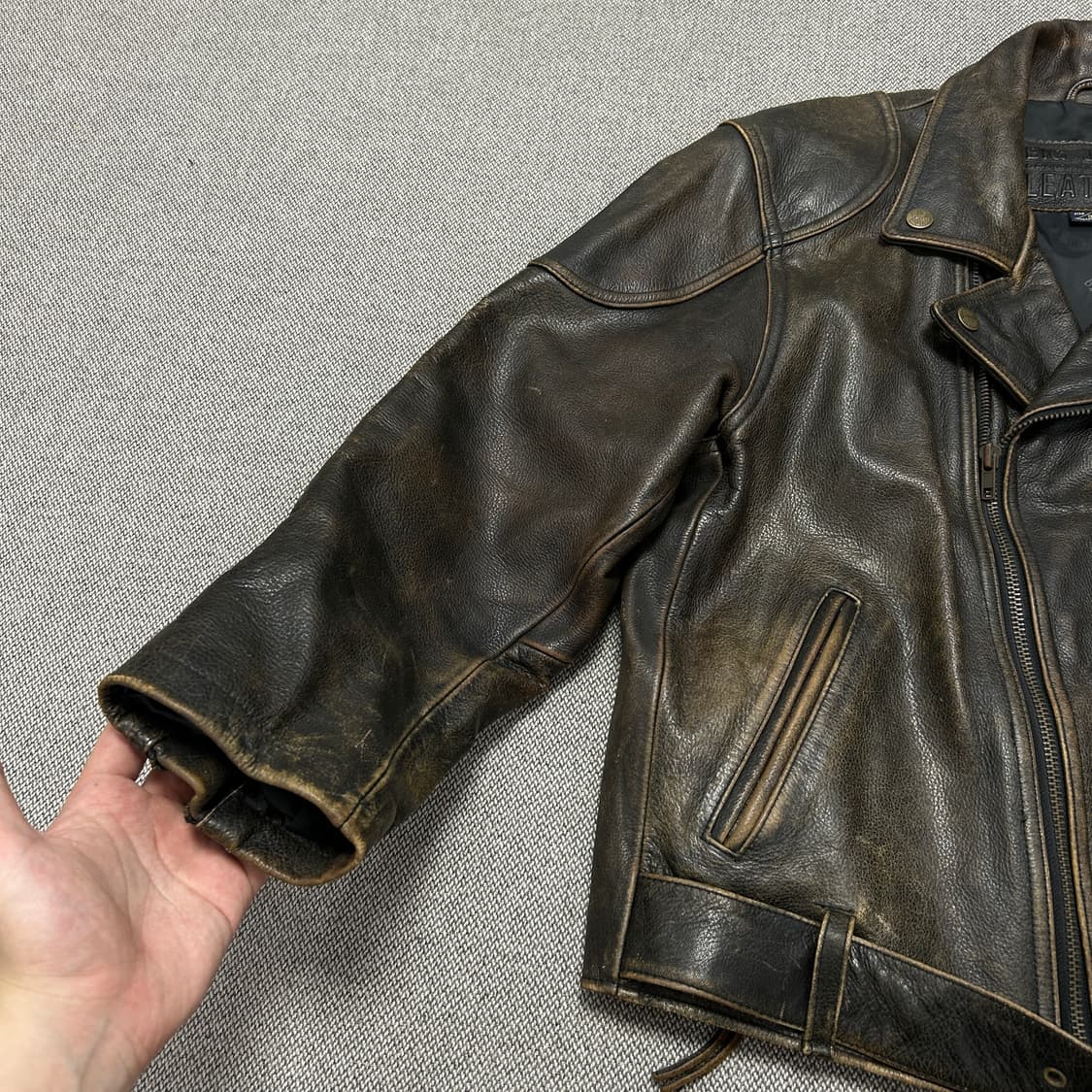 빅존 빈티지 바이커 소가죽 레더자켓(95) 상품이미지2