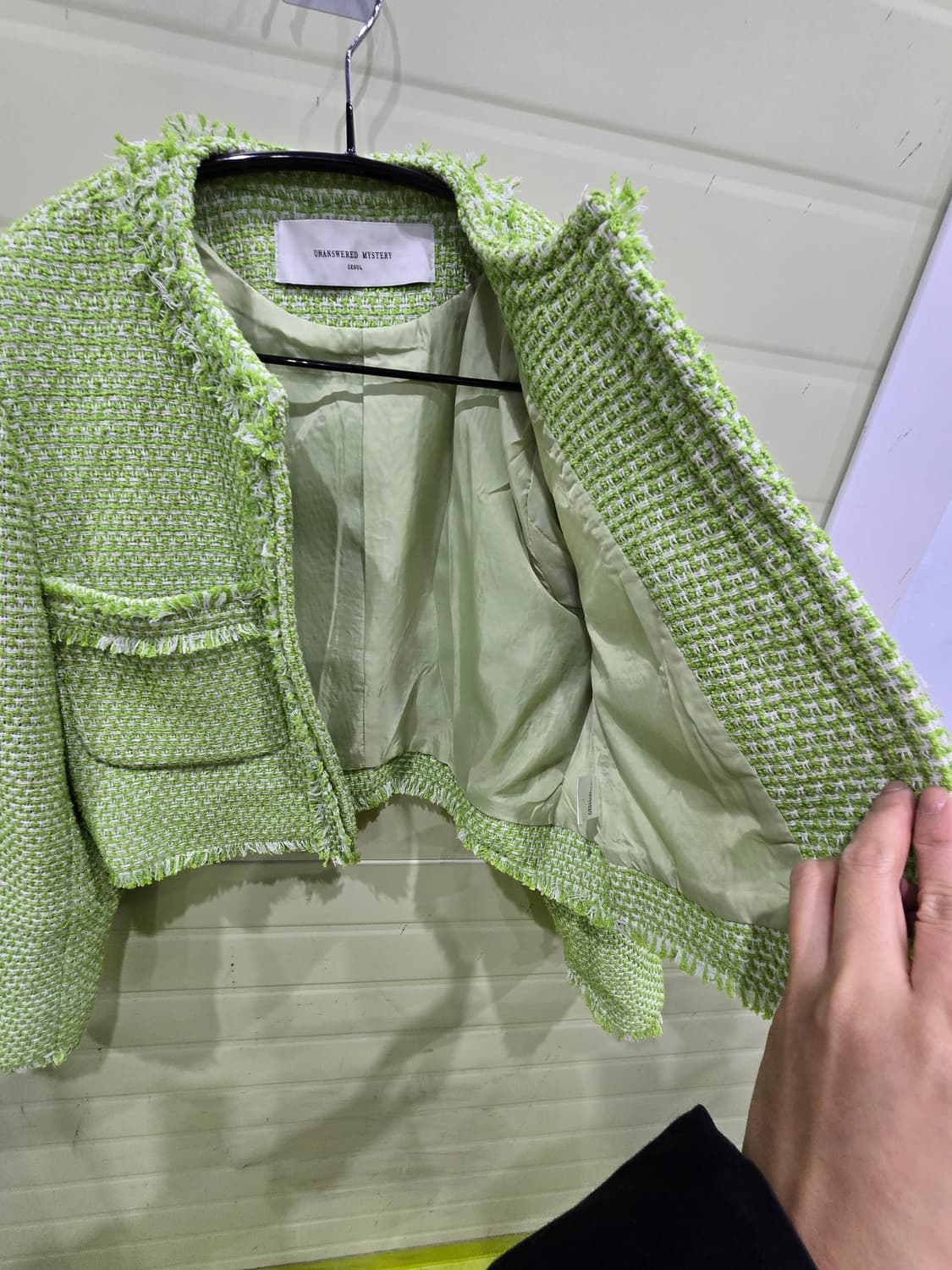 트위드 크롭 자켓 그린 상품이미지7