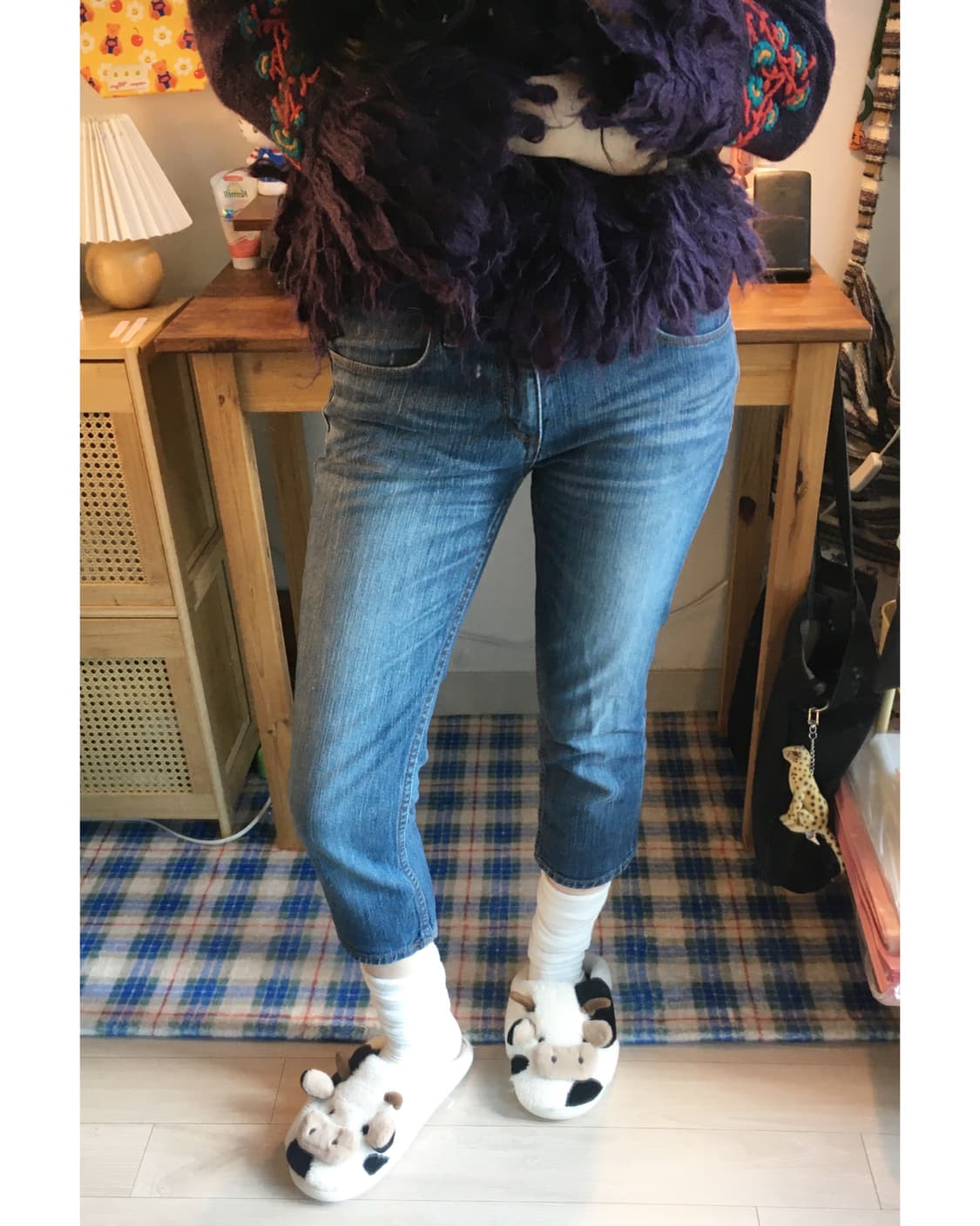 vintage cropped denim pants medium blue 상품이미지4