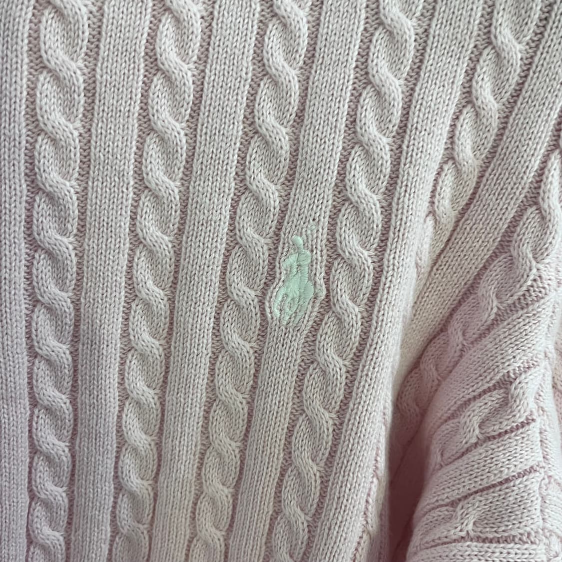 폴로 랄프로렌 핑크 케이블 니트 가디건 XL(정품/거의새상품) 상품이미지2