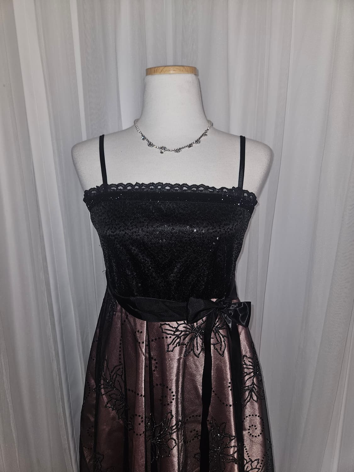 빈티지 히메 로걀 핑크 스팽글 드레스 상품이미지2