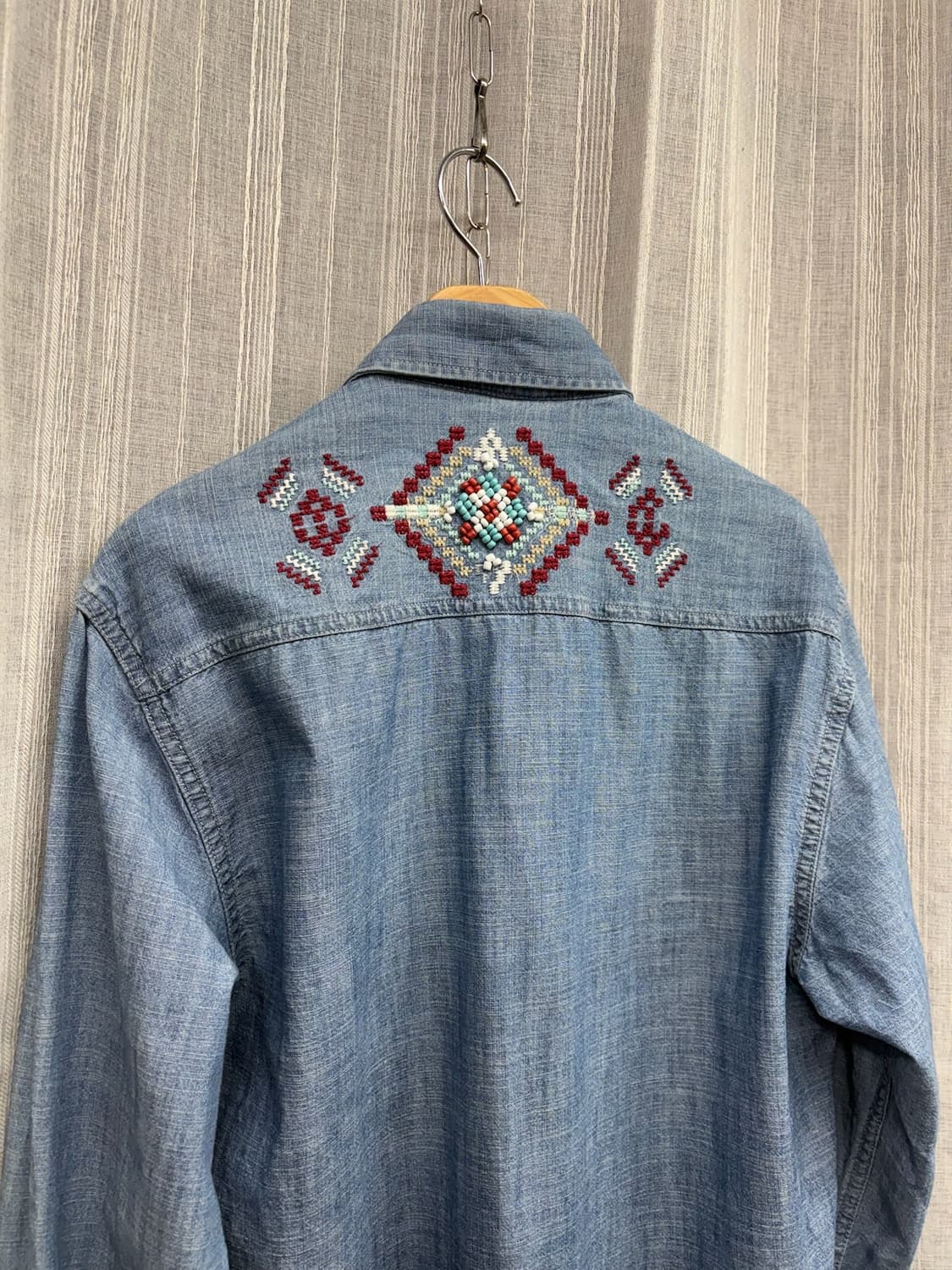 자라 자수 웨스턴 데님 셔츠 상품이미지7