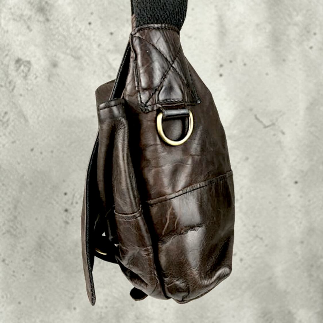 Jas M.B. 쟈스엠비 빈티지 가공 레더 메신저백 이탈리아 장인 포터 상품이미지5