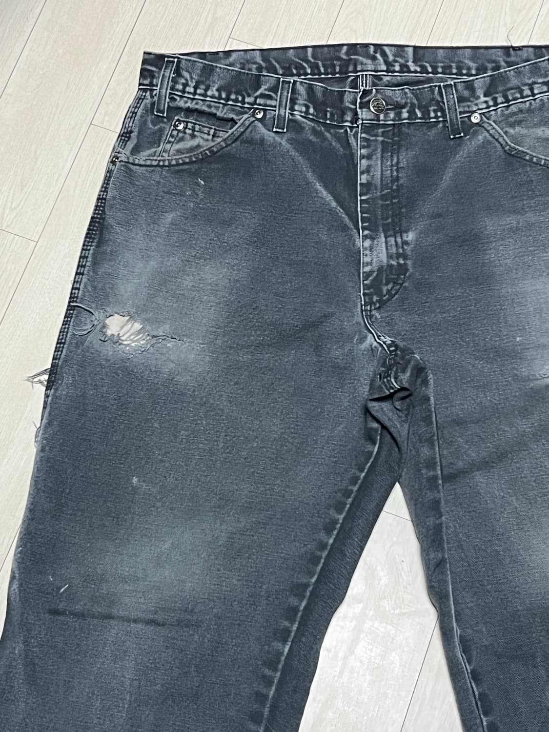 90s디키즈 싱글니 워크팬츠 페이팅블랙 36x30 상품이미지2