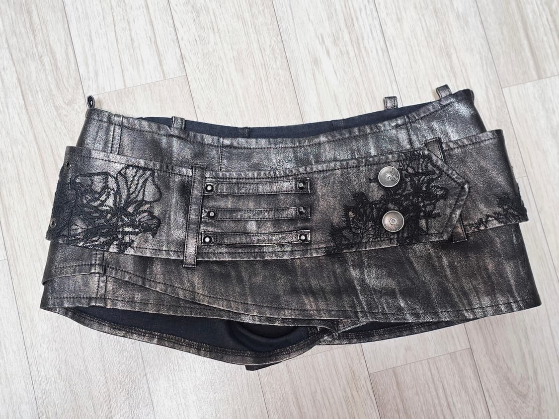 OPEN AESTHETIC 스터드 벨트 스커트 상품이미지3