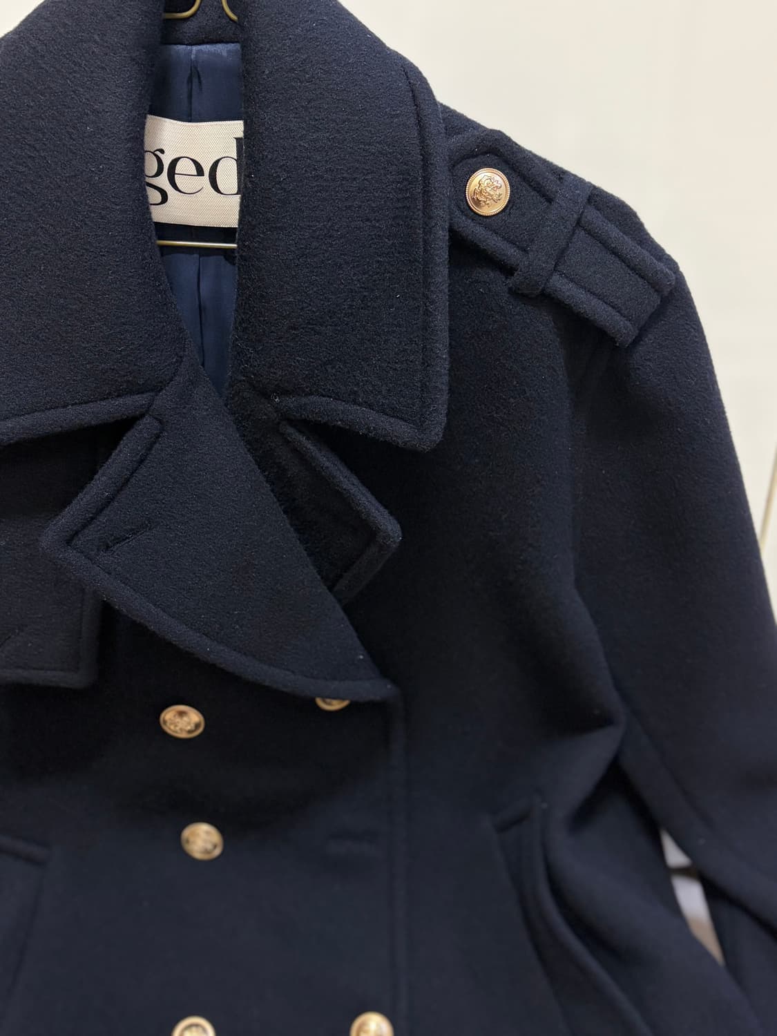 ged 네이비 더블 울 코트 상품이미지2