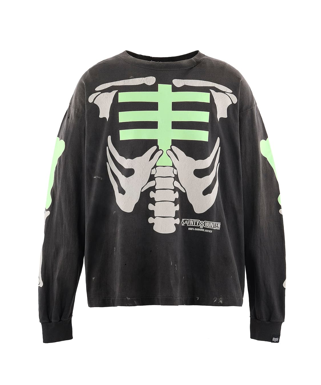 [새상품/XXL] 세인트미카엘 x 바운티헌터 본 롱슬리브 티셔츠 블랙 상품이미지2