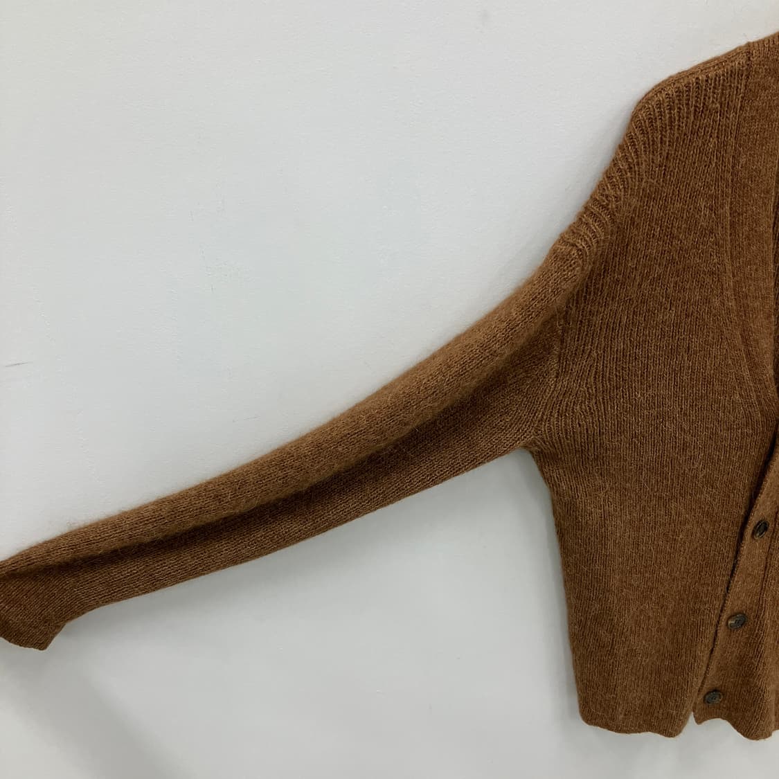 코스 브라운 알파카 울 브이넥 가디건 XS 상품이미지4