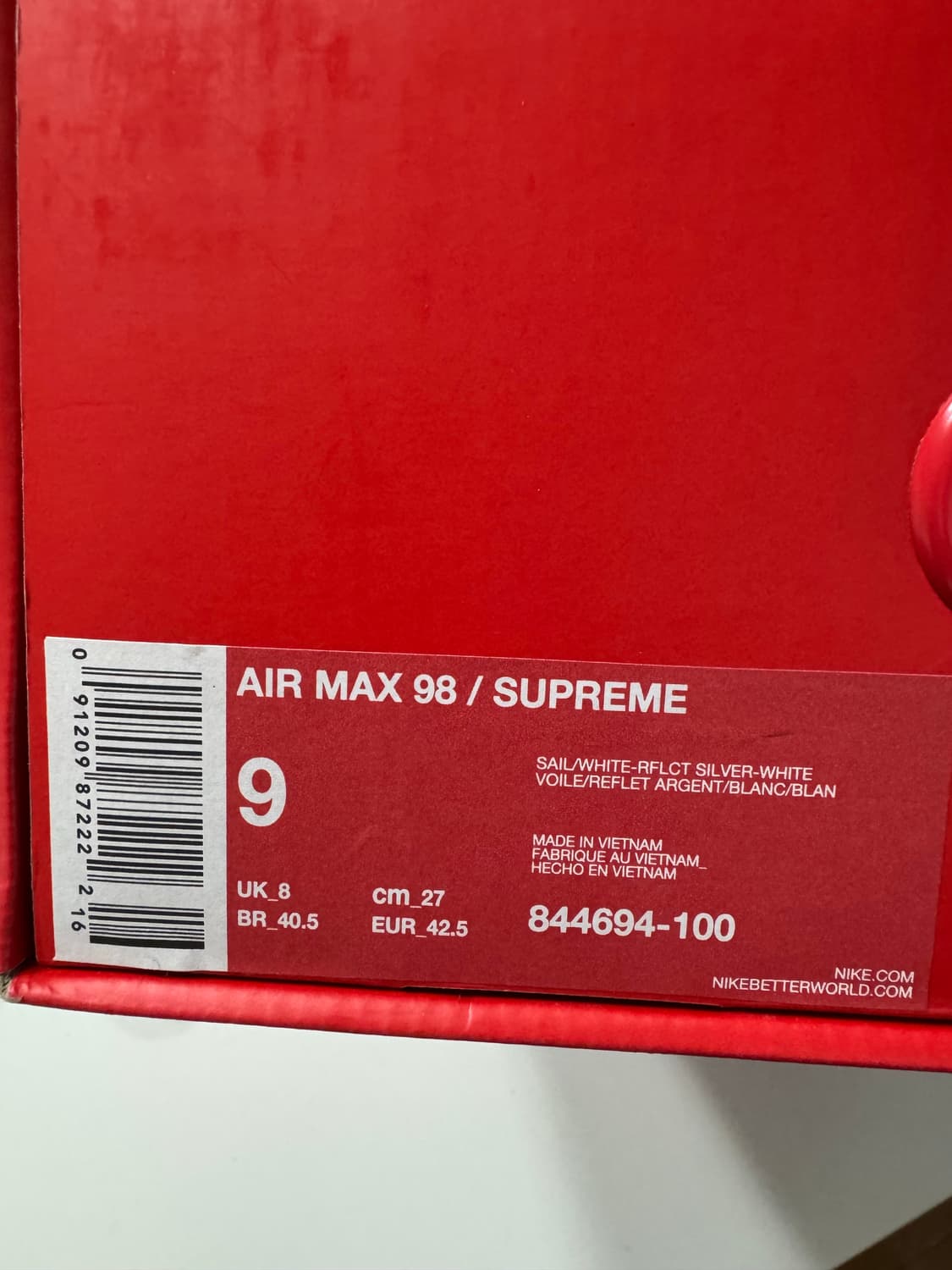 나이키 x 슈프림 에어맥스 98 스네이크스킨 270 상품이미지10