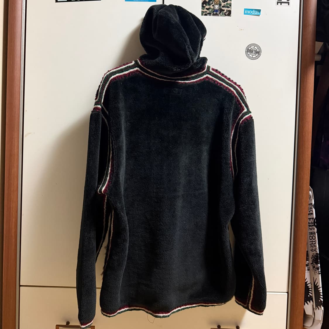 슈프림 크로쉐 엣지 후드 집업 블랙 XL 상품이미지4