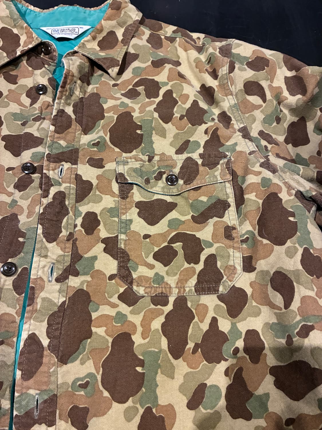 M) five brother 덕 카모 퀼팅 누빔셔츠 상품이미지2