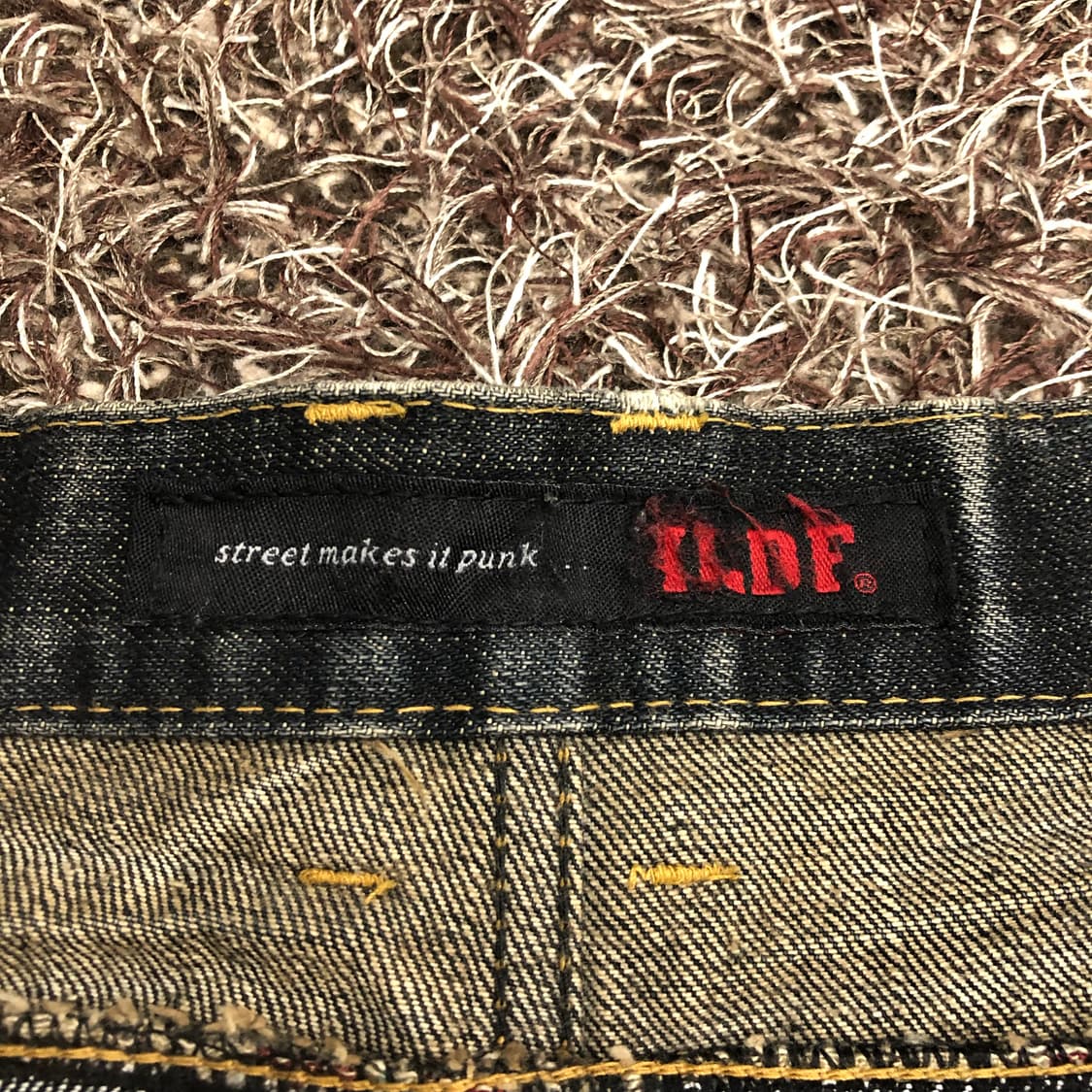 ILDF 펑크 패치 데미지 디스 워싱 데님 팬츠 상품이미지7