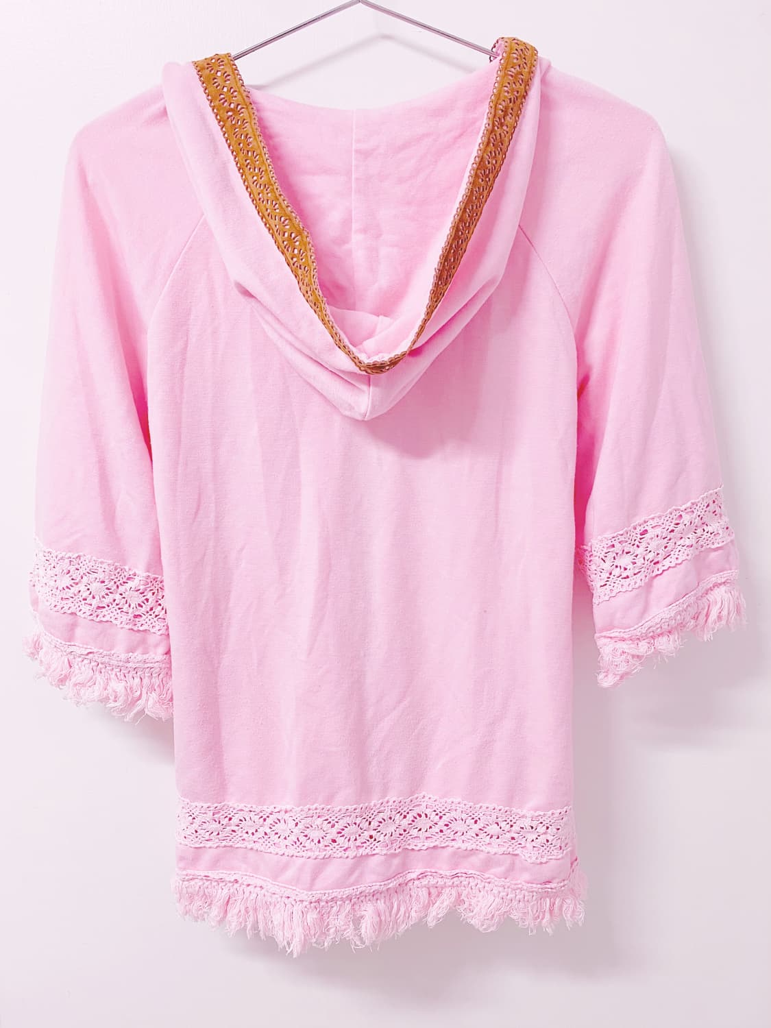 리즈리사 딸기초코 리본 후드 튜닉 히메갸루 히메카지 모리걸 보헤미안 상품이미지2