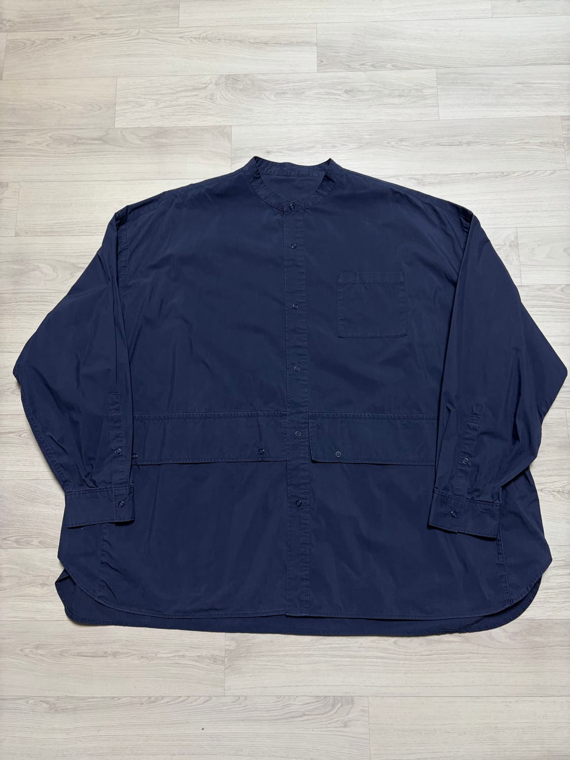 프레쉬서비스 밴드카라 셔츠 네이비 FREE 사이즈 판매 상품이미지1